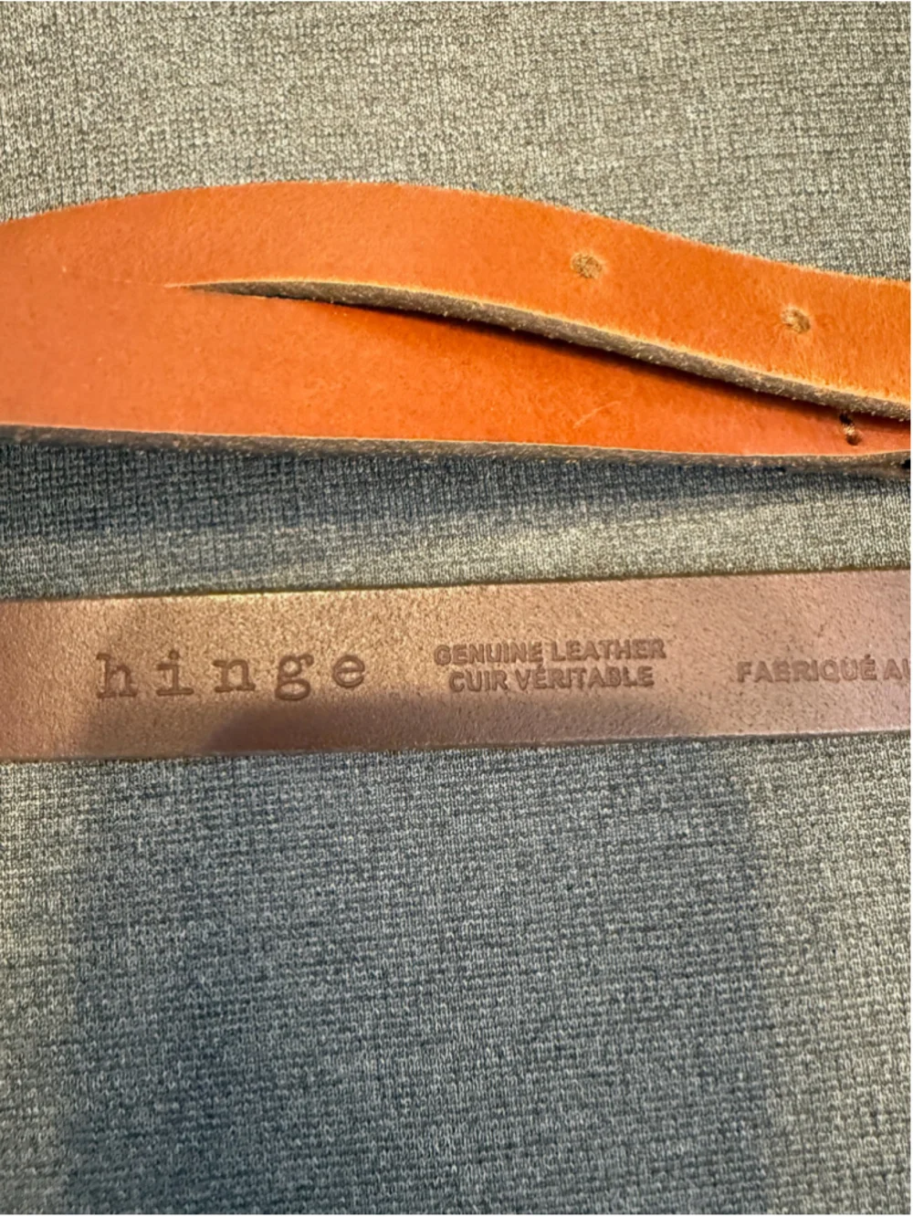 Hinge western-style skinny leather belt trouser fit sz Women's Large EUC